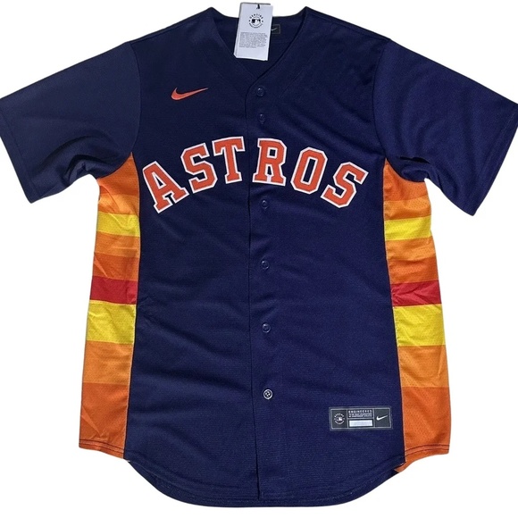 Nike Houston Astros Justin Verlander #35 Jersey T770-HUNU-HU7-V35 (Blue/Orange) - Picture 2 of 2
